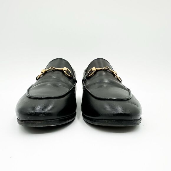 Gucci Jordaan Horsebit Loafer Black Leather Flats Buckle 37, 7 - Picture 4 of 15